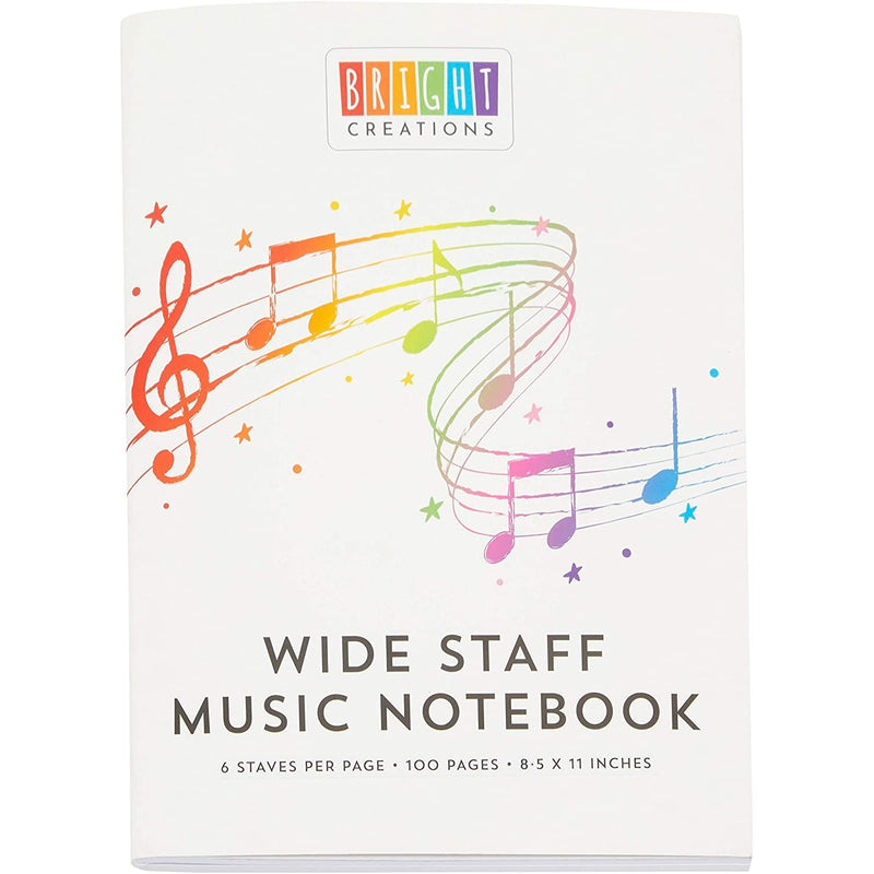 Music Composition Notebooks, Manuscript Staff Paper for Kids, 50 Sheets (3 Pack)