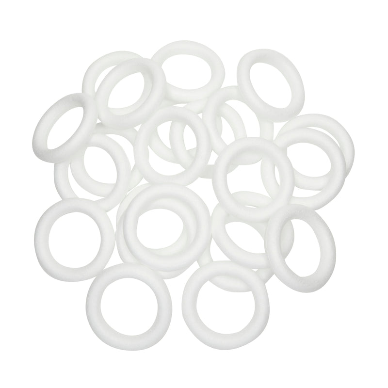 White Foam Ring Circles for Crafts, Wreath Forms (4.7 Inches, 24 Pack)