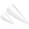 White Craft Foam Cones for Crafts, 2 Sizes (18 Pack)