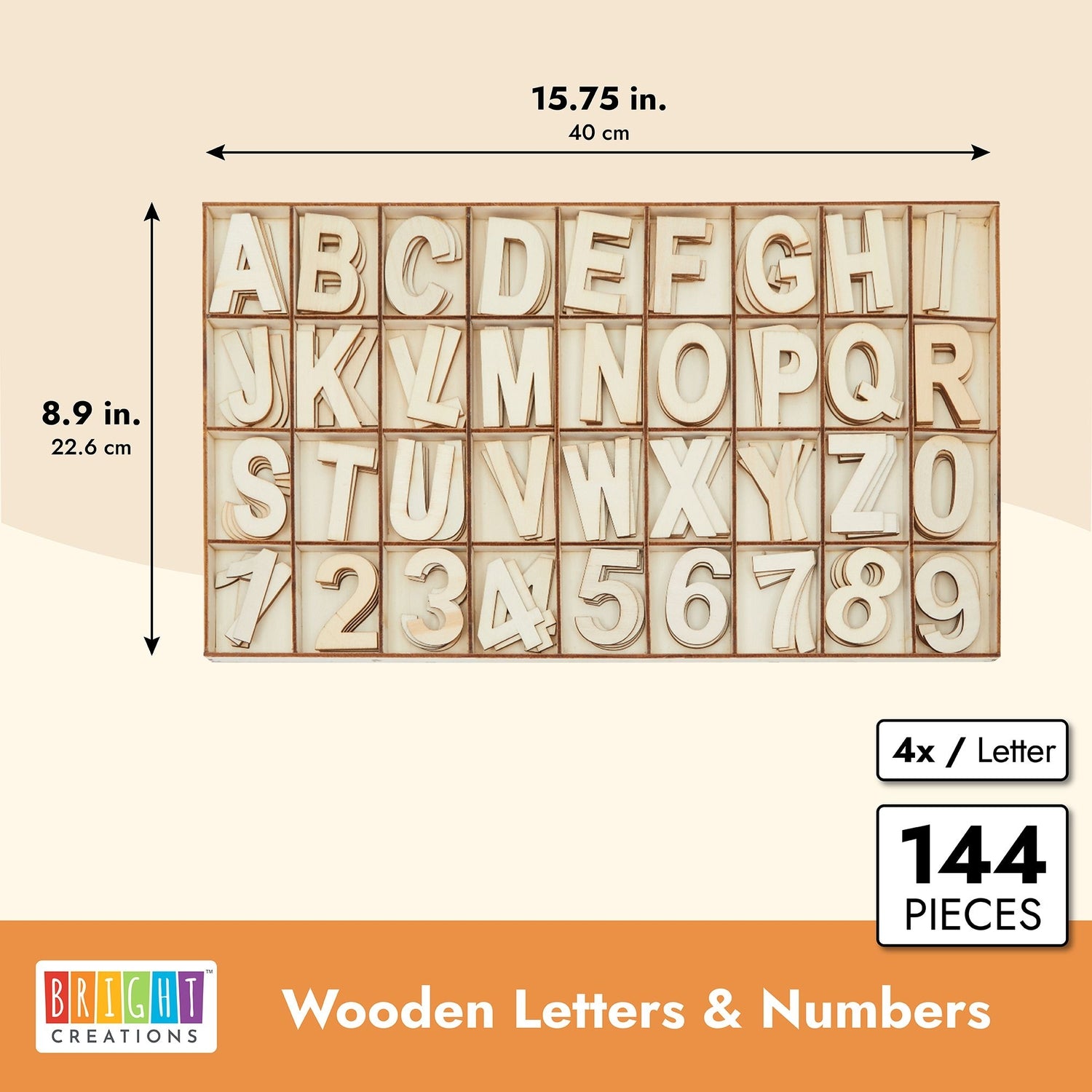  88 Piece Unfinished 3 Inch Wooden Alphabet Letters for Wall,  DIY Crafts, 2 Extra Sets of AEIOU