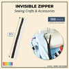 100 Pcs 3# Invisible Coil Zippers for Sewing Repair Kit Replacement, 20 in, Black and White