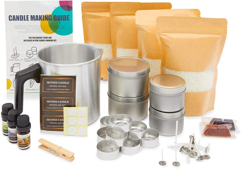 Soy Candle Making Kit with Essential Oils and Tools (56 Pieces)