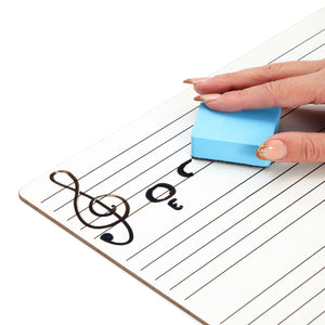 12 Pack Music Staff Whiteboards with Erasers, Dry Erase Lapboards (9 x 12 In)