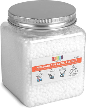 Meltable Thermoplastic Beads, White Pellets for DIY Crafts (10.5 oz)