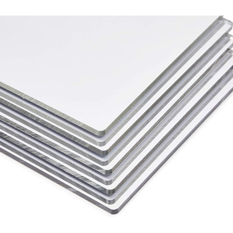 Acrylic Mirror Sheets, Shatter Resistant (3mm, 7 x 5 in, 5 Pack)