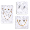 810-Pcs Earring Display Cards with Secure Back, White and Gray Necklace Display Cards for Selling, Hanging Jewelry, Retail, DIY, Marble Design (3 Sizes) Bulk Pack