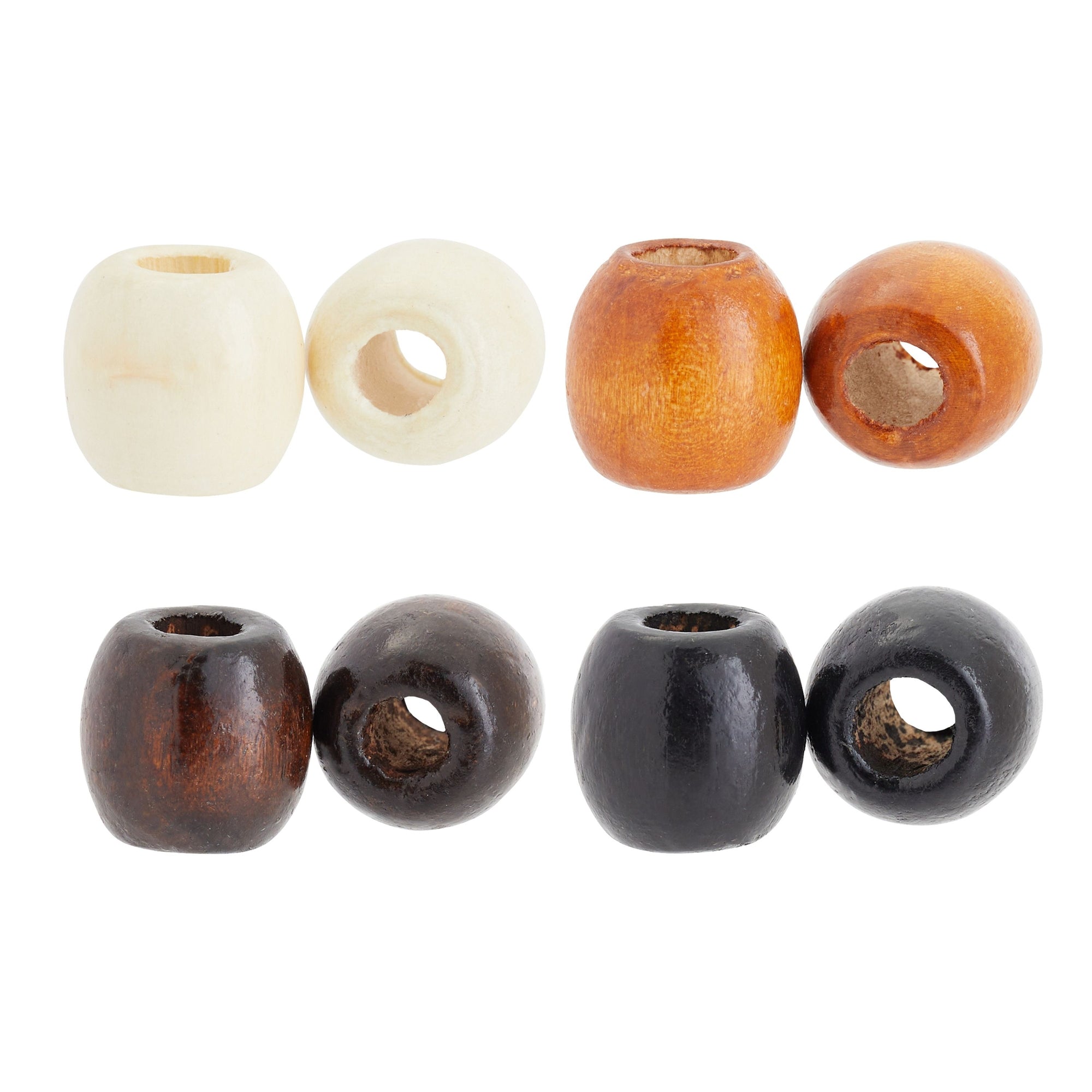 Large Hole Barrel Wooden Beads for Macrame, Jewelry, DIY Crafts (4