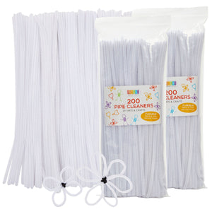 400 Pieces White Pipe Cleaners Chenille Stems (6 mm x 12 inches) DIY Art Creative Craft Decorations
