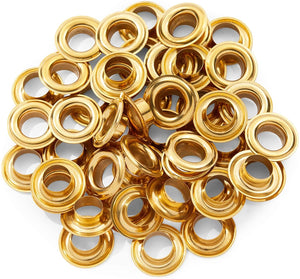 Bright Creations Brass Grommet Eyelet Kit with Washers in Antique Style (0.5 in, 50 Pieces)