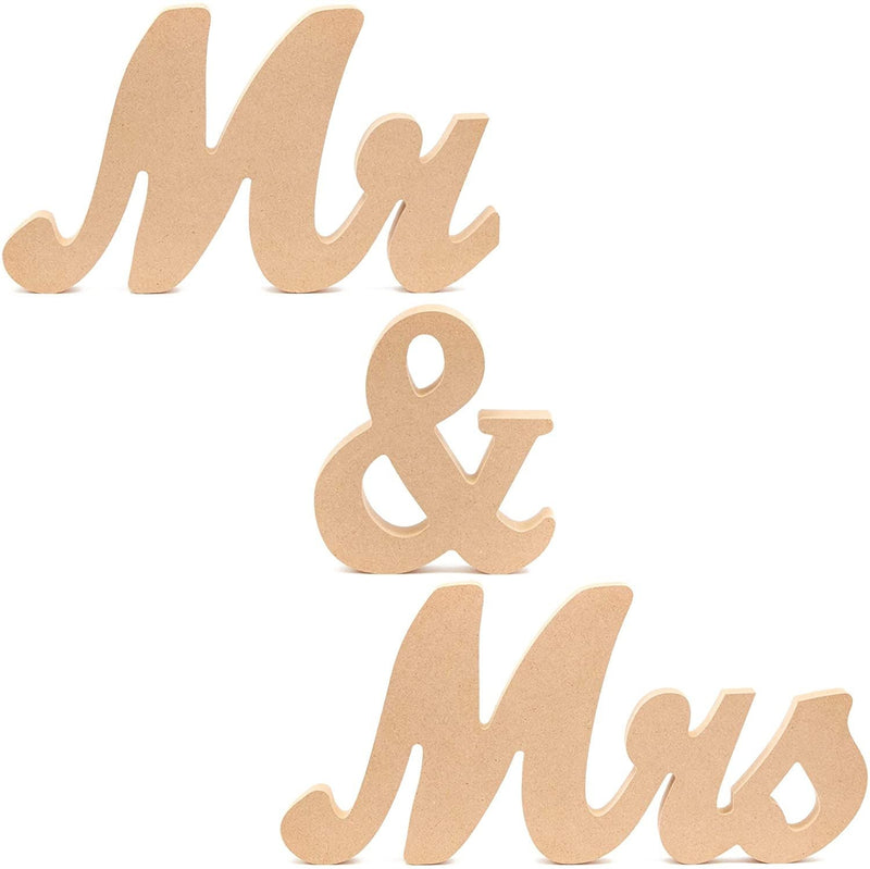 Bright Creations Mr and Mrs Sign for Wedding Table, Unfinished