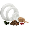 Craft Foam DIY Wreath Forms, Pinecones, Berries, Leaves, Burlap Ribbon (3 Sizes, 76 Pieces)