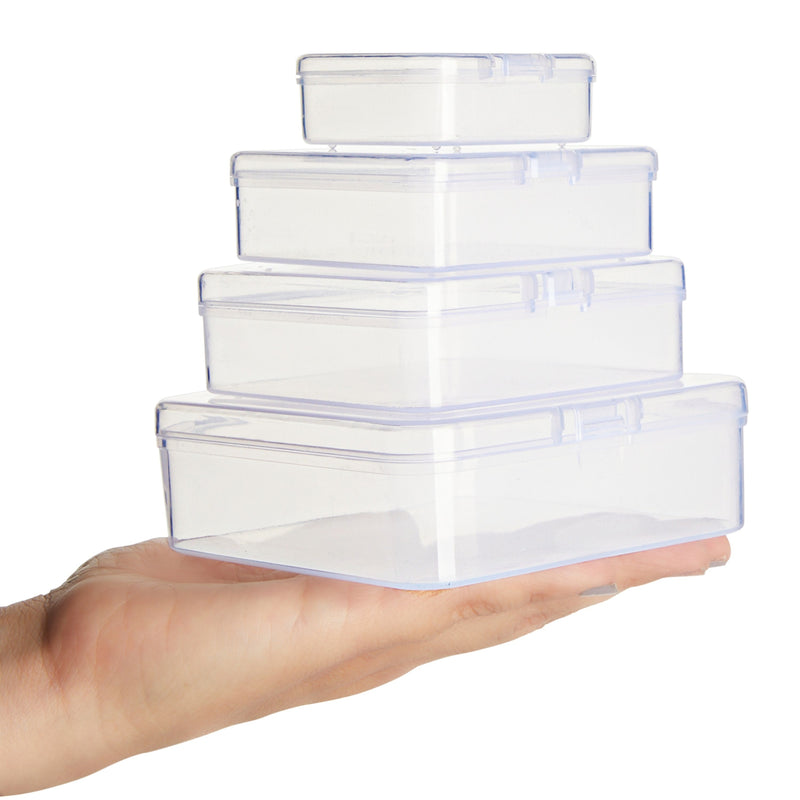 40 Piece Empty Square Mini Storage Containers with Lids for Crafts, Jewelry, Board Game Storage (4 Sizes)
