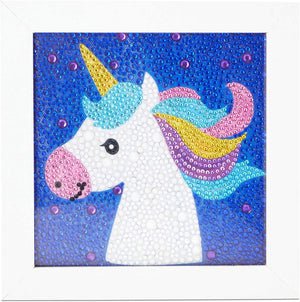 5D Diamond Painting Kit with Frame, Unicorn Wall Art (5.9 x 5.9 Inches)
