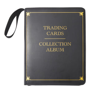 9 Pocket Leather 3 Ring Trading Card Binder for Baseball, Gaming, and Sports Cards, 20 Pages, Hold 360 Cards (14 x 11 In)