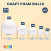 300 Pack Foam Balls for Crafts in 5 Sizes, Smooth Round Polystyrene Balls for DIY Projects, Arts and Crafts (0.8-3 In)