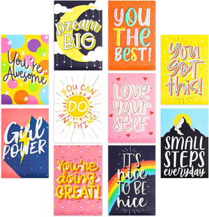 10 Pack Motivational Poster for Teens, Inspirational Positive Quotes Wall Decor, 13" x 19"