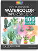 Cold Press Watercolor Paper for Artists and Beginners (9 x 12 in, 100 Sheets)