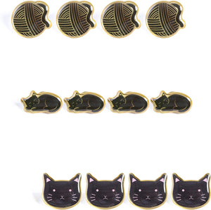 Cat Lapel Pins, Enamel Pin Set (1 in, 24 Pack)