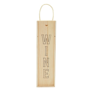 2 Pack Wooden Wine Crate with Handle, Paulownia Wood Gift Boxes with Sliding Lid for Housewarming Party