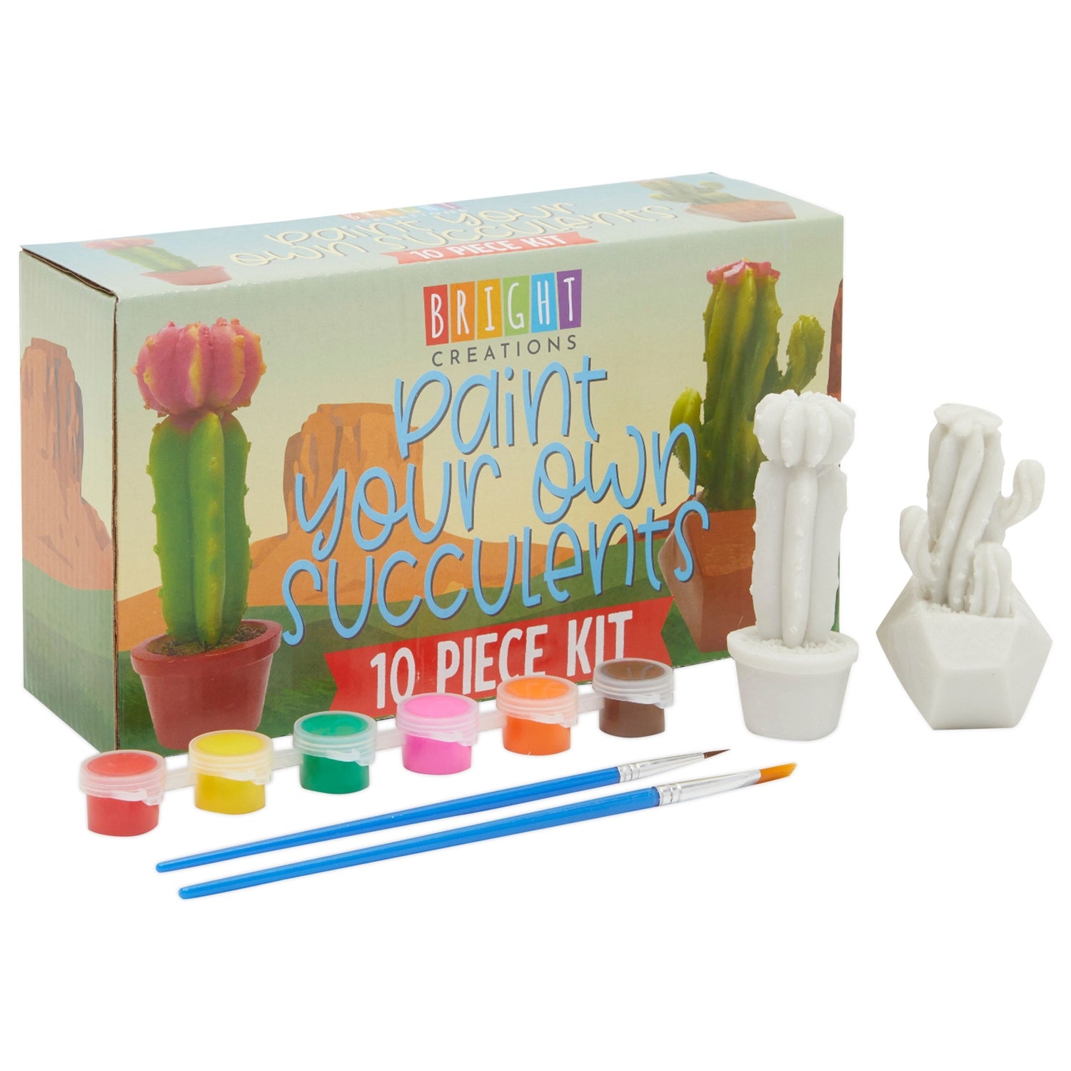 Unicorn and Llama Ceramic Painting Kit for Kids with 3ml Paint Pod Strips,  2 Brushes and 2 Figures