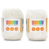 White Cotton Skeins, Medium 4 Worsted Yarn for Knitting (330 Yards, 2 Pack)