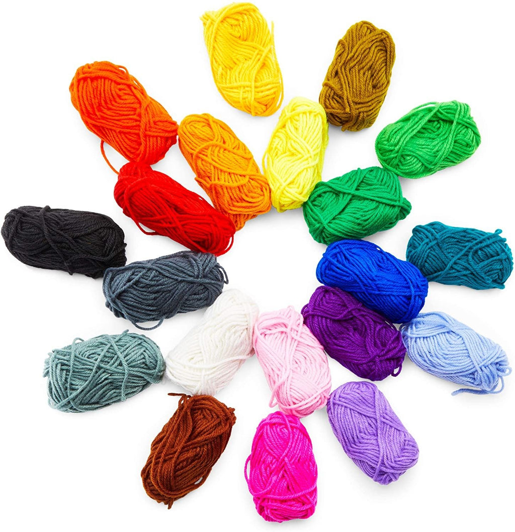 20 Pack Medium #4 Yarn for Crocheting, Acrylic Skein Kit, Knitting Crochet Supplies, 420 Yards