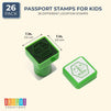 Passport Stamps, City and Country Stamp Set (1 x 1 In, 26 Pieces)