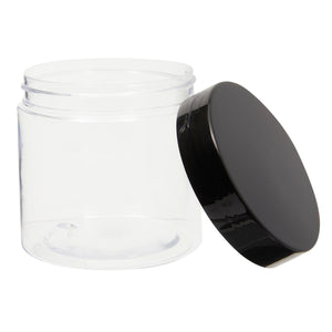 Empty Slime Storage Containers with Lids, Clear Plastic Jars with Labels (6 oz, 30 Pack)