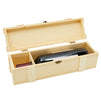 Wooden Wine Crate Gift Box with Hinged Clasp, Single Bottle Case, Pinewood (13.8 x 4 x 3.9 In)