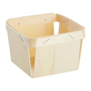 10 Pack 1-Pint Wooden Berry Baskets for Picking Fruit, Arts and Crafts, Decor, 4 Inch Square Vented Wood Berry Containers