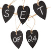 24-Piece Mini Wooden Heart Chalkboard Tag Labels with String for Gifts, Mason Jars, Diy Crafts, 2 X 3 inches