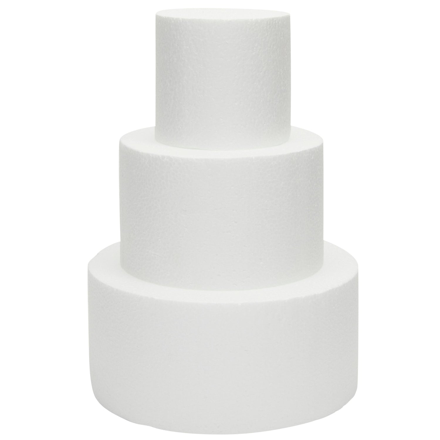 Small Foam Cake Dummy for Decorating and Wedding Display, 3 Tiers (10.8 Inches Tall)