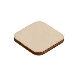 Round Corner Wood Squares, Unfinished Wood for Crafts (1x1 In, 200 Pack)