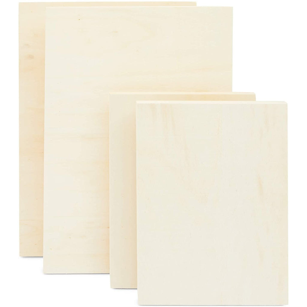 Bright Creations Unfinished Wood Canvas Boards for Painting, 12 x 17 and 9 x 12 in (4 Pack)