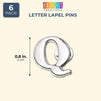 Bright Creations Alphabet Letter Lapel 6 Pack - Q Monogram Lapel Pin Set