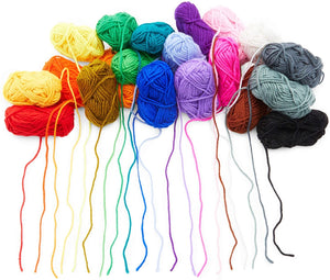 20 Pack Medium #4 Yarn for Crocheting, Acrylic Skein Kit, Knitting Crochet Supplies, 420 Yards