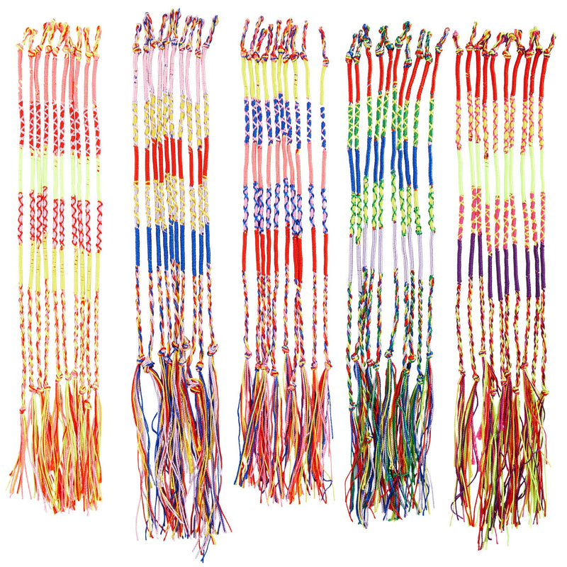 100 Pack Friendship Bracelets Bulk for Party Favors, DIY Arts and Crafts, One Size (Assorted Colors)
