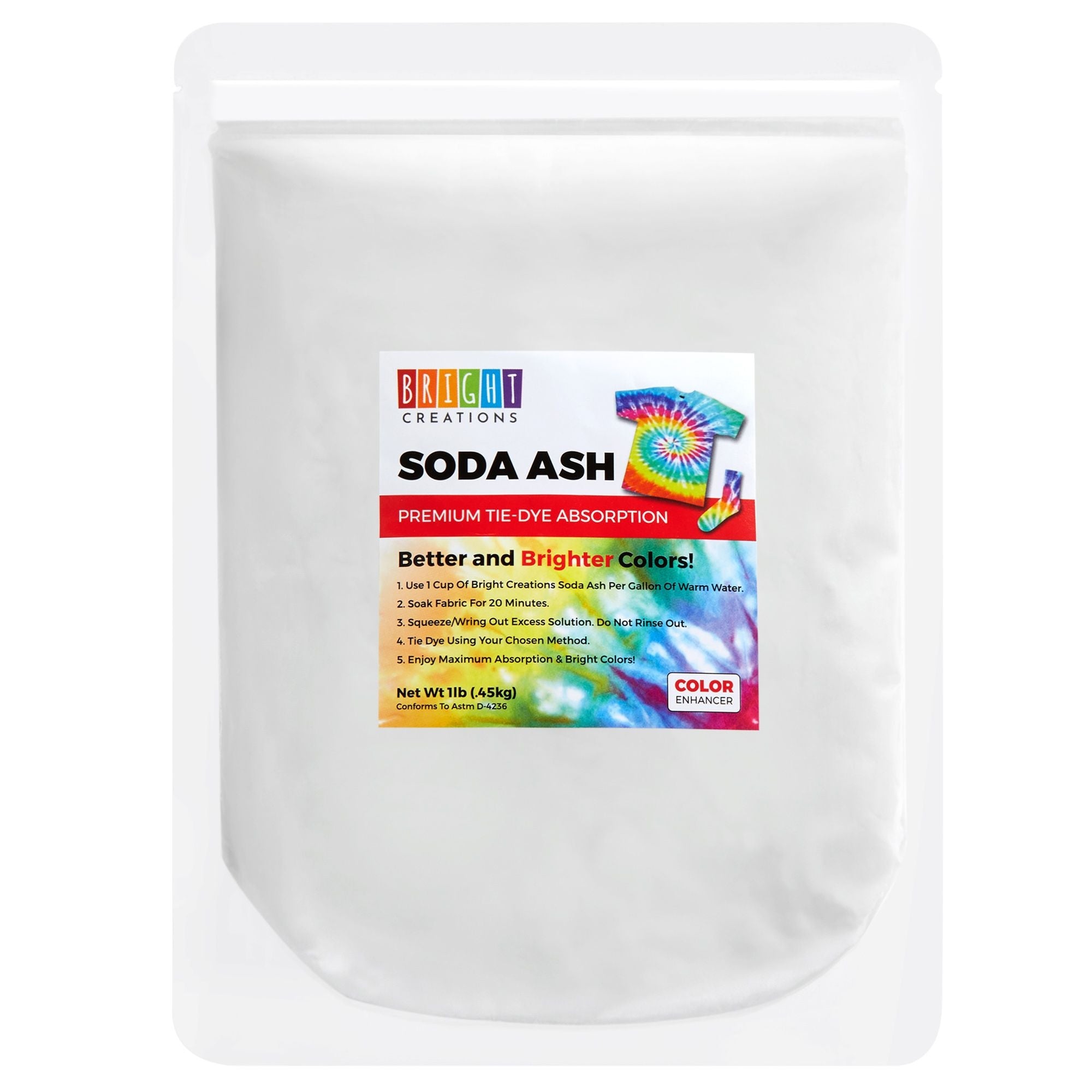 2 lbs Soda Ash Tie Dye Kit for DIY T-Shirts with Portable Container, Kids  Arts and Craft Supplies (3.75 x 6 In) 