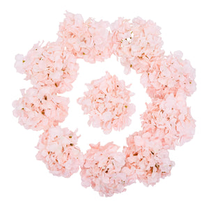 10-Pack Artificial Hydrangea with Removable and Bendable 13-Inch Stems, 6.5-Inch Diameter Silk Cloth Flower Bunch for Faux Flower Bouquets and Table Centerpieces (Pink)