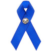 Blue Satin Awareness Ribbons with Clutch Pins (5/8 In, 50 Pack)