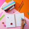 Rainbow Glitter Pencil Case for Girls School Supplies (9 x 4.6 In)