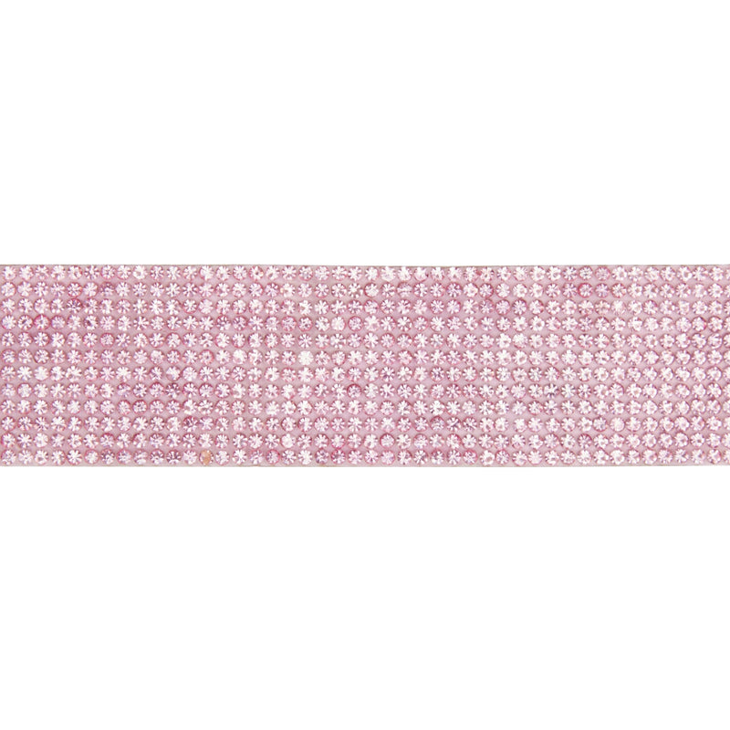 4 Yards Pink Rhinestone Ribbon Roll for Crafts, 1 in Bling Wrap DIY Decorations Wedding & Event