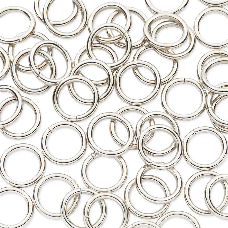 Silver Metal O Key Rings for DIY Crafts (1.1 Inches, 50 Pack)