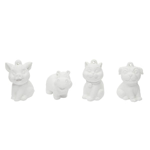 24 Pcs Set Ready to Paint Your Own Ceramics Gnome Kit with Paint Pods, Brushes, 8 Animal Figurines for Kids Craft