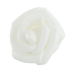 Rose Flower Heads, Artificial Flowers (White, 1 in, 200 Pack)