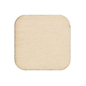 Rounded Wood Squares for Crafts, Unfinished Wooden Cutout Tile (3 in, 60 Pack)