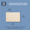 Unfinished Wood Rectangles for Crafts (4 x 6 in, 12 Pack)