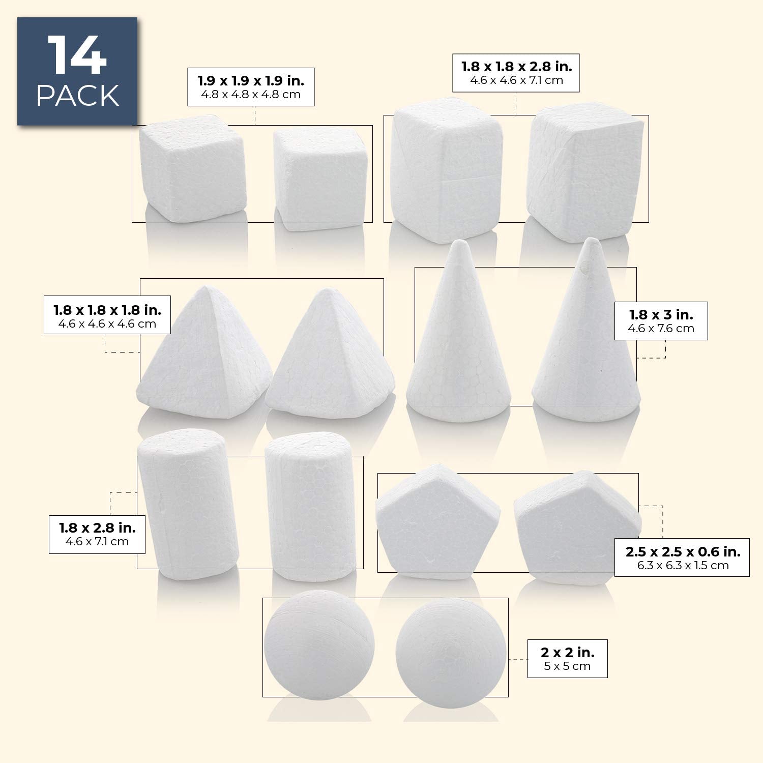 Juvale 6 Pack 4 Inch Foam Cube Squares For Diy Crafts, White