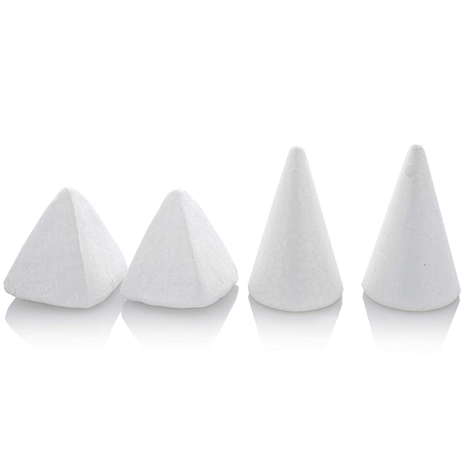 12 Pieces 8 Inch White Foam Cones Craft Cones Arts and Crafts Supplies for  DIY H