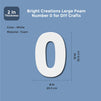 Foam Numbers for Crafts, Number 0 (White, 12 in)